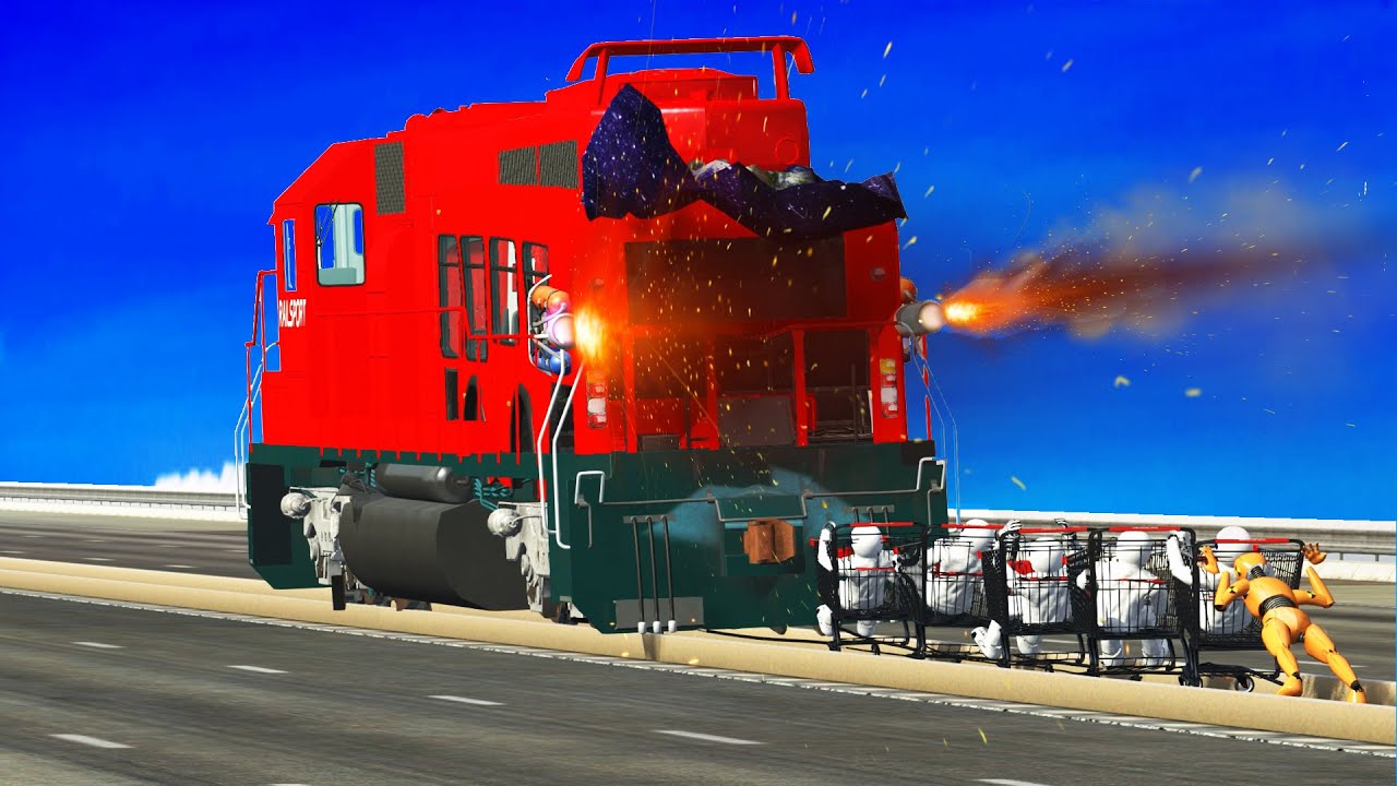 BeamNG Drive - High Speed Crazy TOWING #5 (Cars Dragging) CrashTherapy