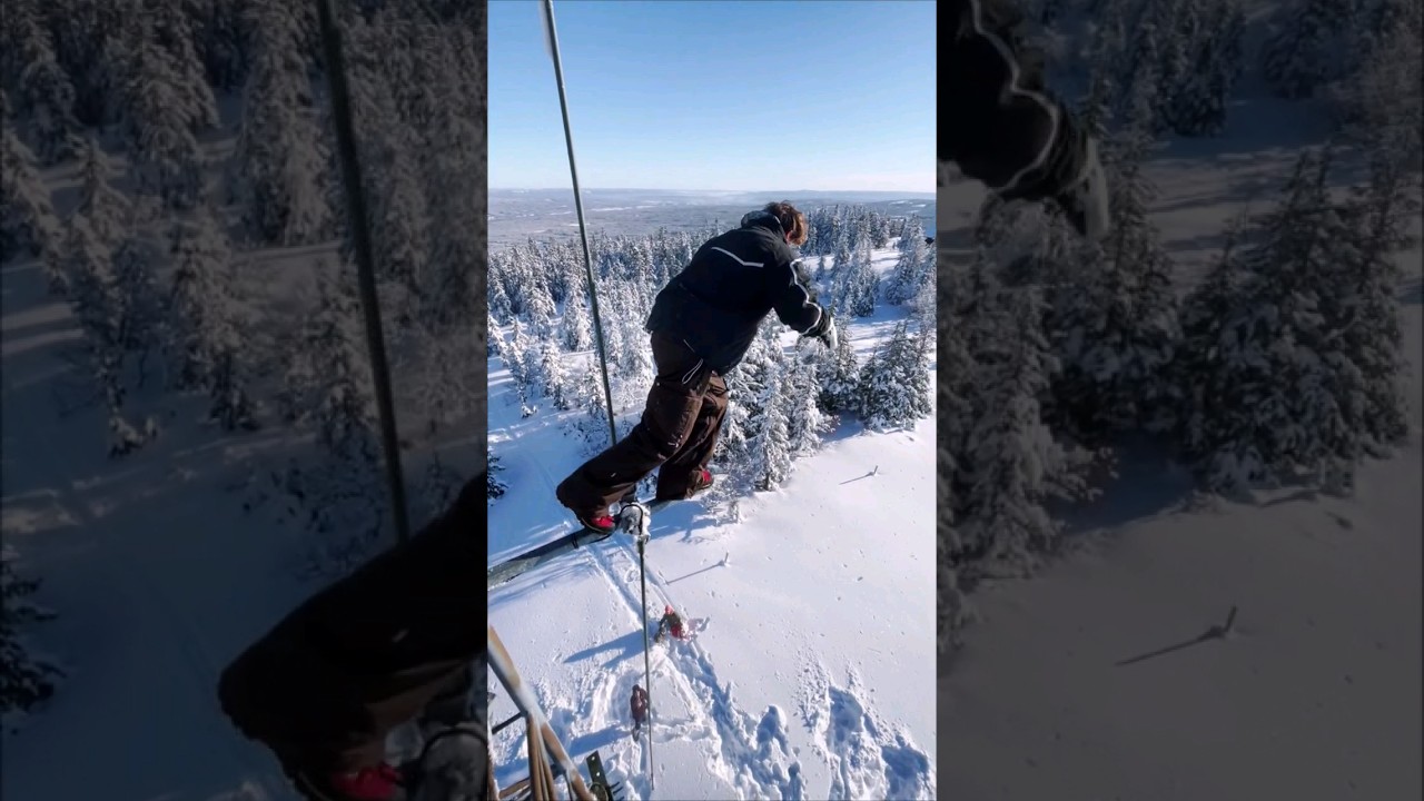 A HIGHER JUMP IN SNOW. 12,5 M ! - 7&deg;C. IG @bricepoule  #snowdiving #coldendurance #extremesports