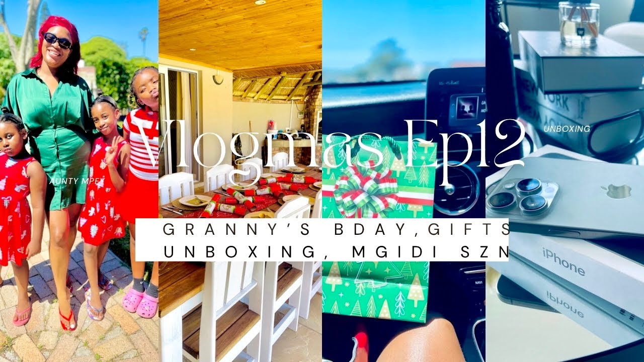 Vlogmas Ep12: 🎄 lunch with fam/ secret Santa/ umgidi/ iphone 16 pro max unboxing/ 👵’s B’day/ gifting