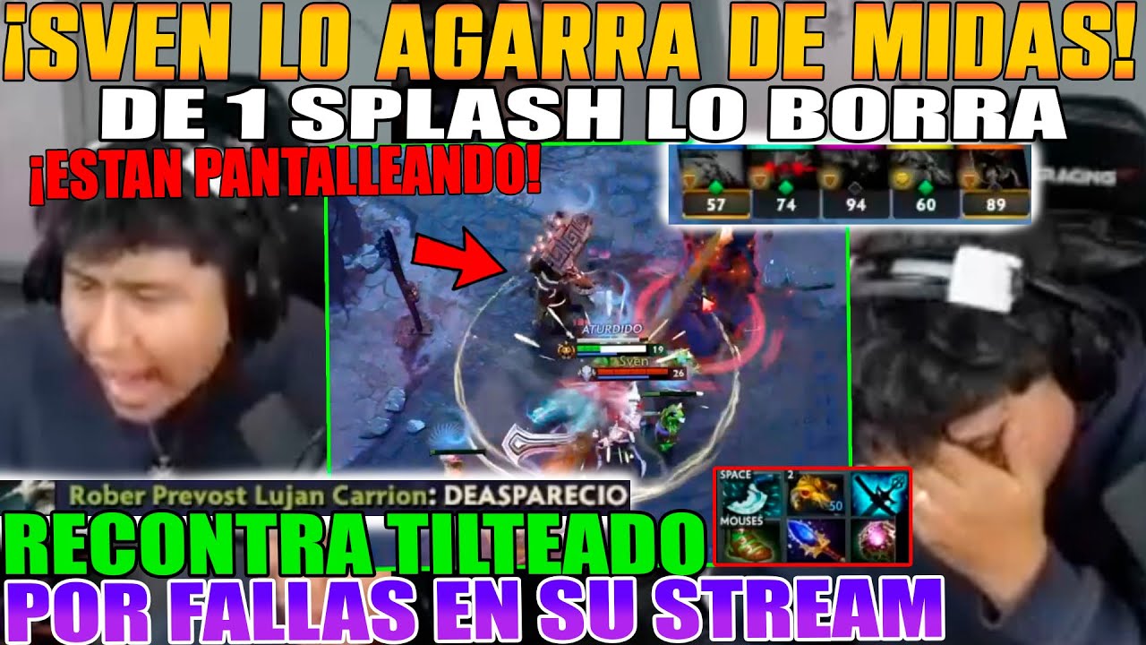 SVEN LO AGARRA DE MIDAS! LO BORRA DE 1 SPLASH. MACARIUS RECONTRA TILTEADO X FALLAS EN STREAM DOTA 2