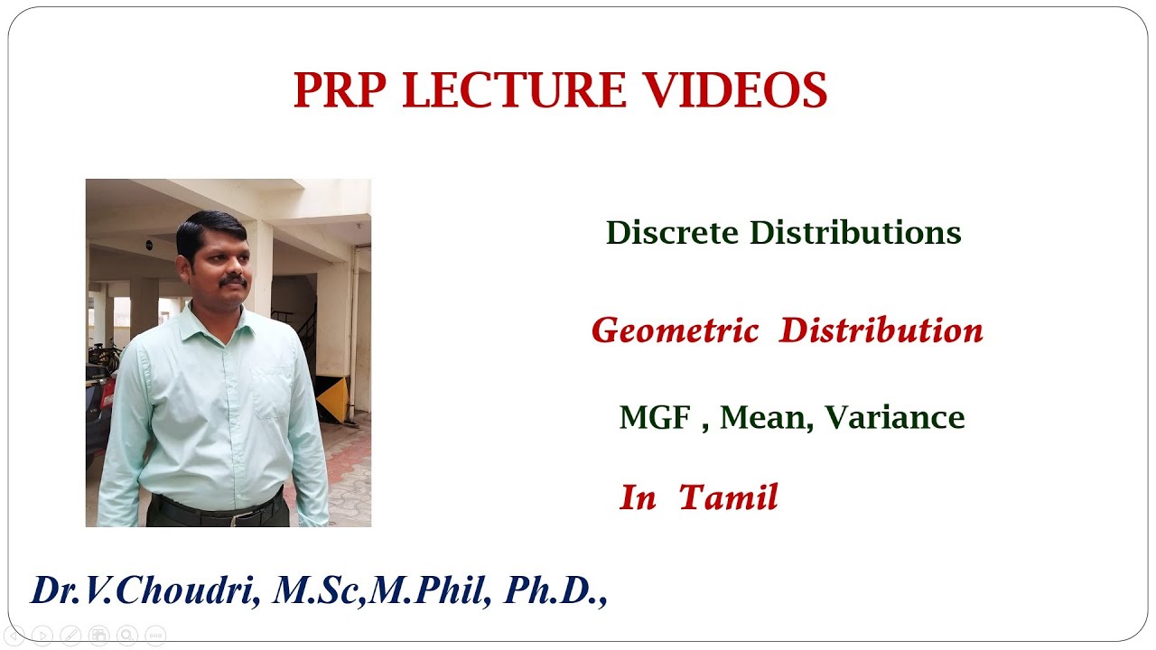 Geometric Distribution MGF and Applications in Tamil