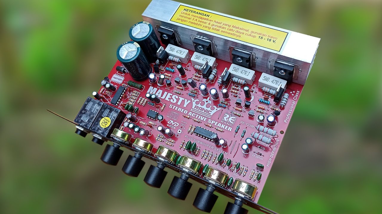 ganti komponen power active speaker pmpo majesty 1700 agar bisa di suplay 25 vol