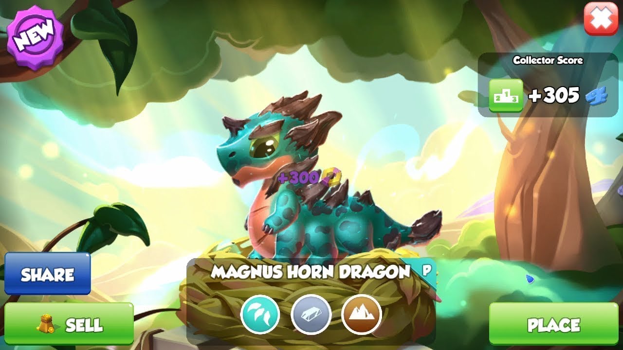 hatching magnus horn dragon in-Dragon Mania Legends-dml