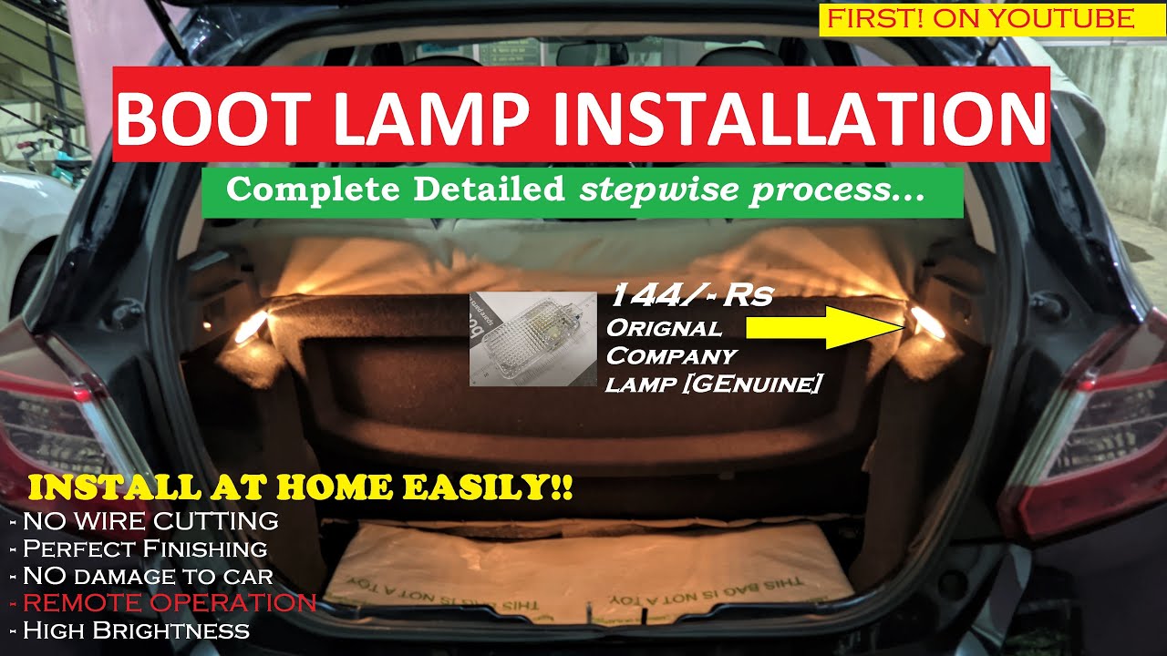 BOOT LAMP INSTALLATION | Tiago Boot lamp installation | How to install Boot lamp at home Cargo lamp