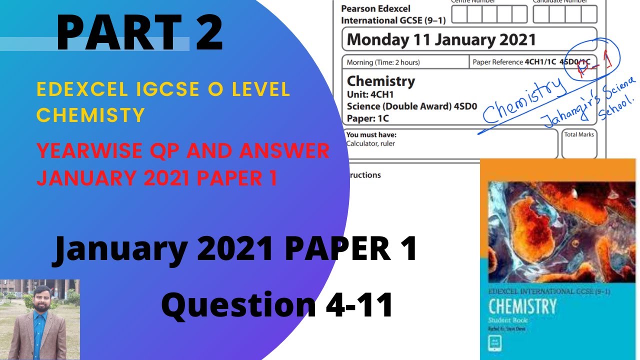 EDEXCEL IGCSE O LEVEL Chemistry 9-1 | January (2021) | PAPER 1 |PART 2 | Jahangir's Science School