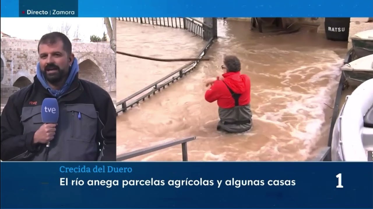 El Duero anega parcelas y casas a su paso por ZAMORA | Informativos Castilla y León, TVE