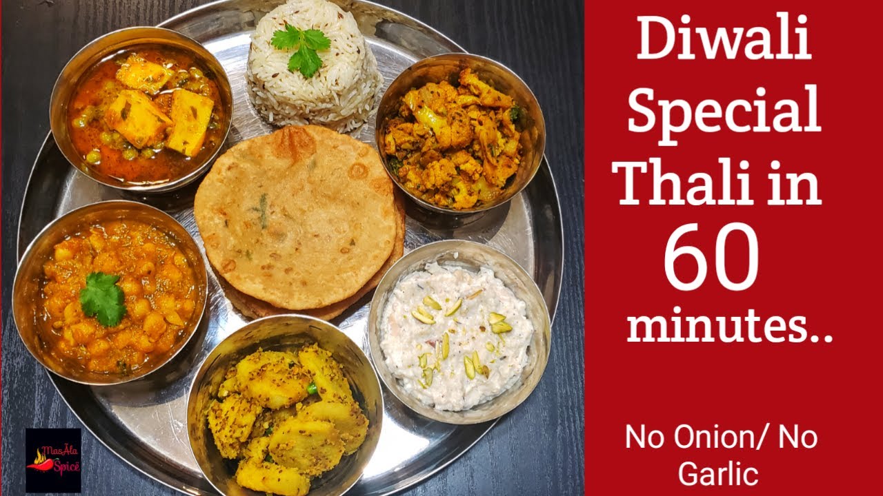 Diwali Thali in 60 Minutes/ Special Festival Thali/North Indian Thali/ त्योहारों पर बनाएँ वेज थाली