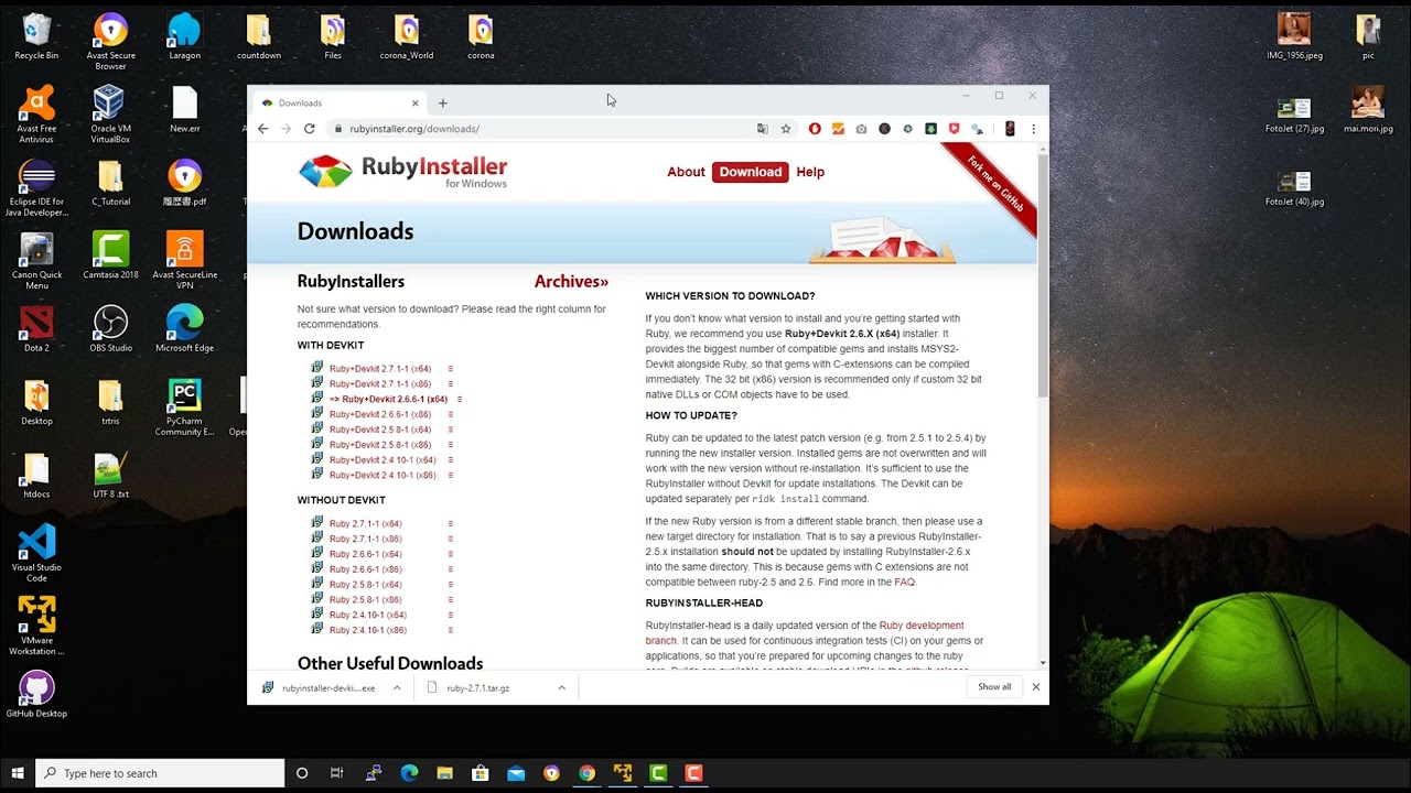 How to install Ruby on windows 10
