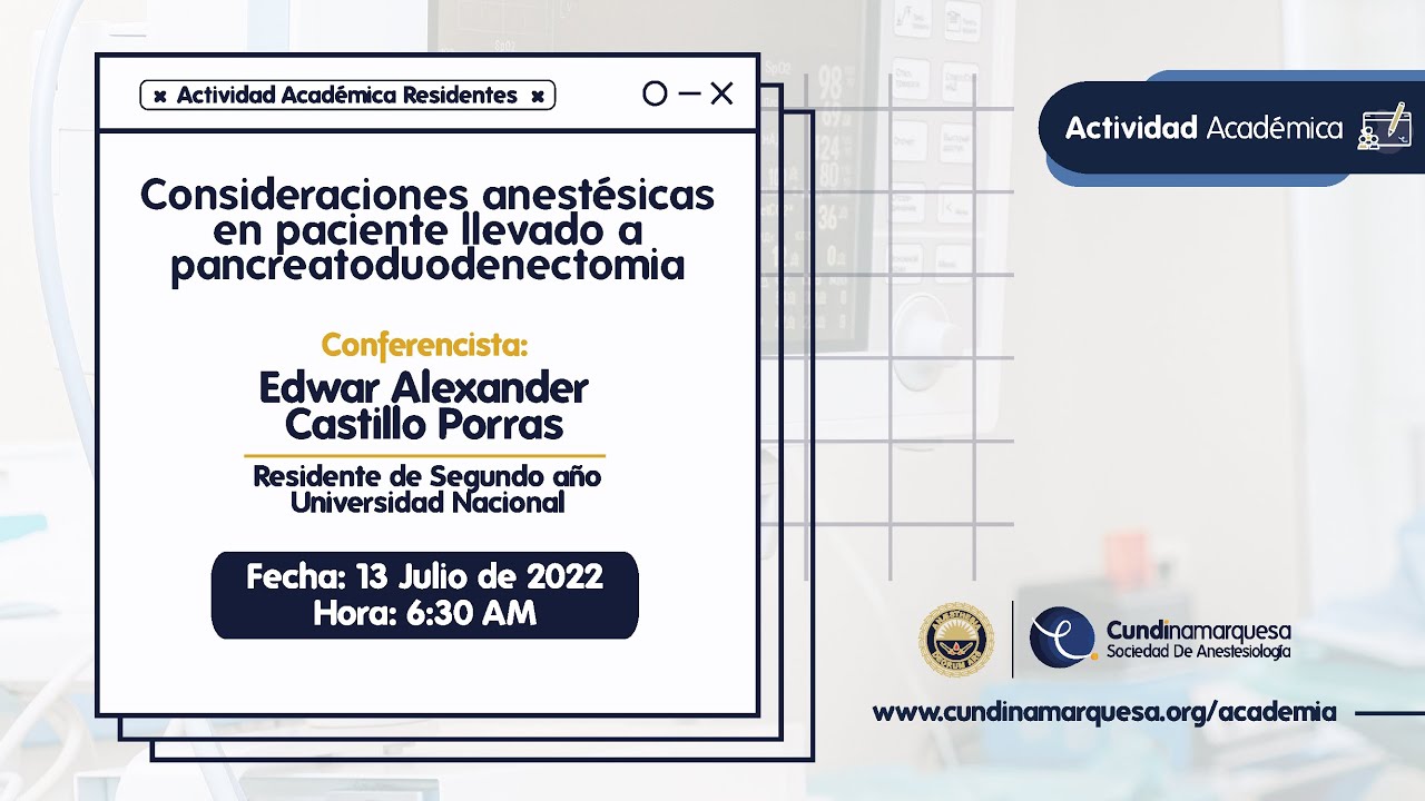Act Académica Res 13 Julio - Consideraciones anestésicas paciente llevado a pancreatoduodenectomia