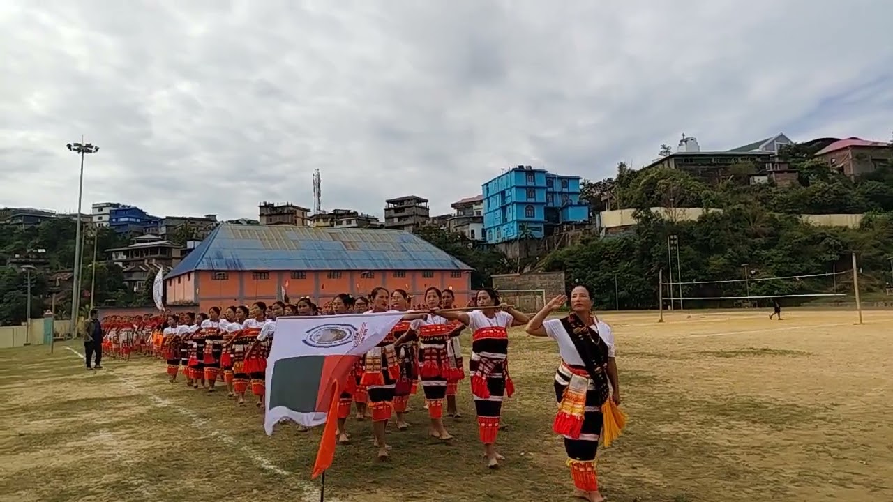 Rongmei Naga luh Phwam Manipur, March Past on 2nd Rani Gaidinlliu sports meet, at Temenglong