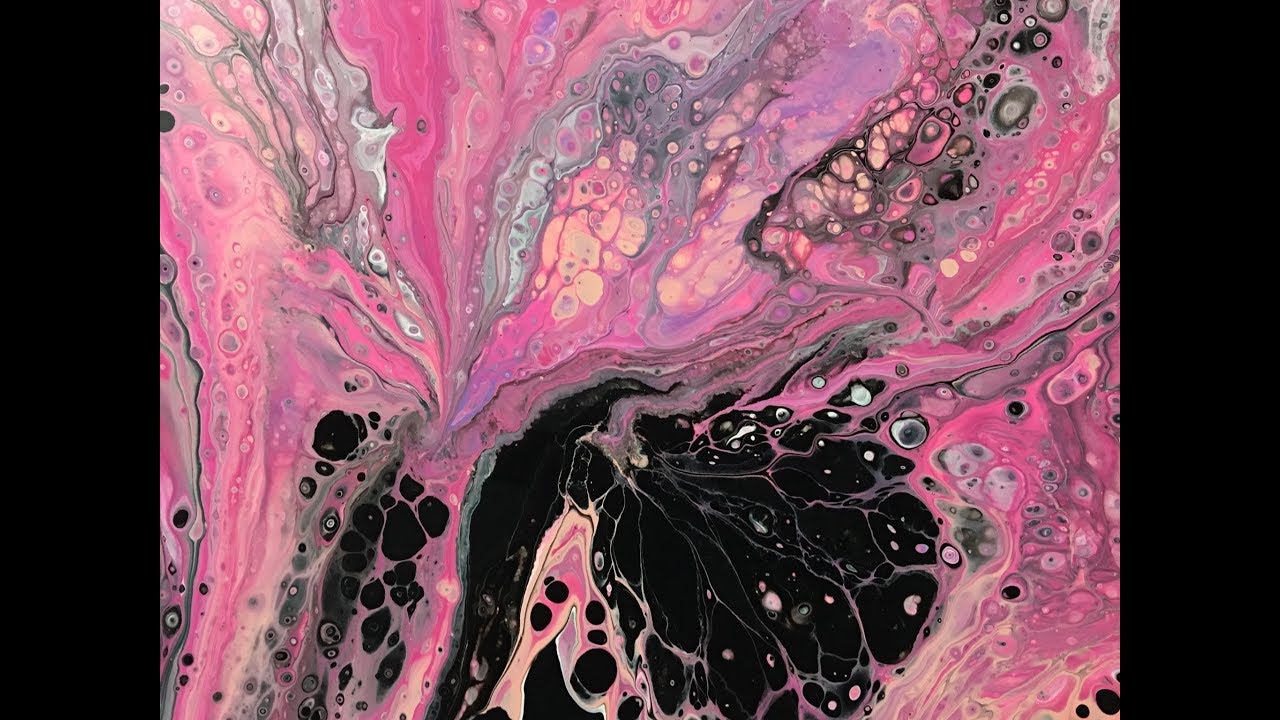 Acrylic Pouring | Flip and Floating Cup Pour Technique | Breast Cancer Awareness Month