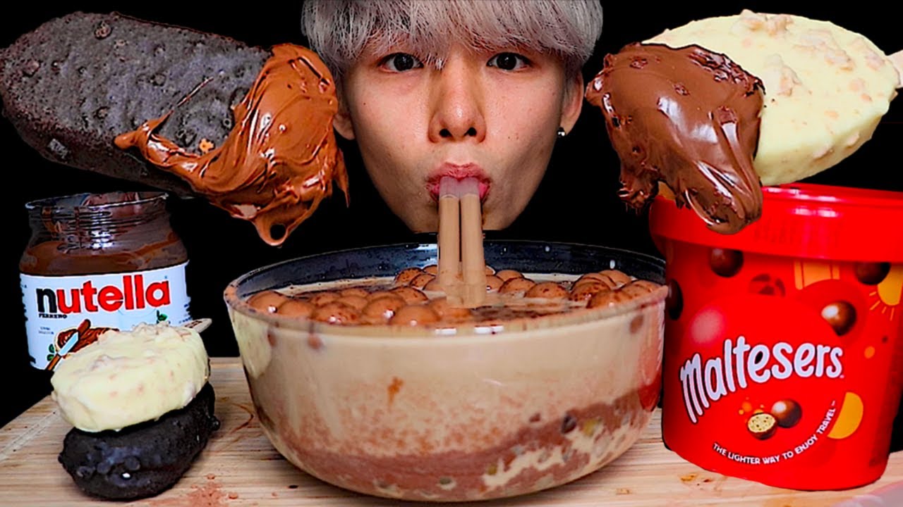 ASMR MALTESERS WITH MILK, CHOCOLATE ICE CREAM, TARO BUBBLE MILK TEA초콜릿 아이스크림 麥提莎 朱古力雪條 珍珠奶茶|MAR ASMR