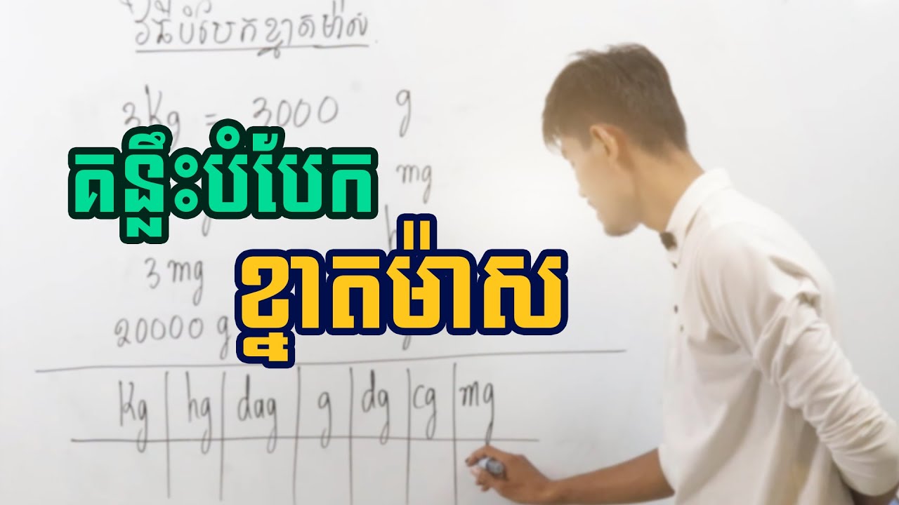 គន្លឹះបំបែកខ្នាតម៉ាសសម្រាប់ប្អូនៗសិស្សានុសិស្ស | Mass Breaking Tips for Young Students