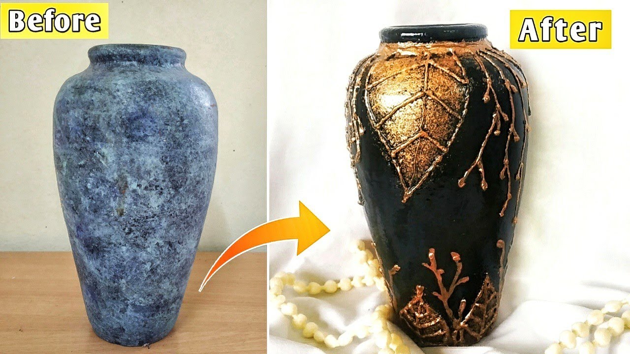 Easy Pot decoration idea| Easy pot painting| How to decorate pot at home| Flower vase decoration