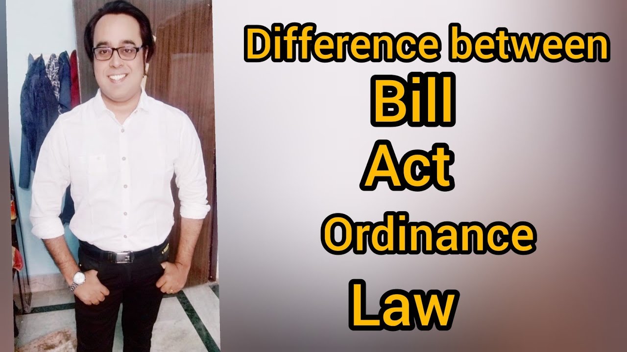 Difference between Bill, Act, Ordinance & Law #GSwithNirajSir
