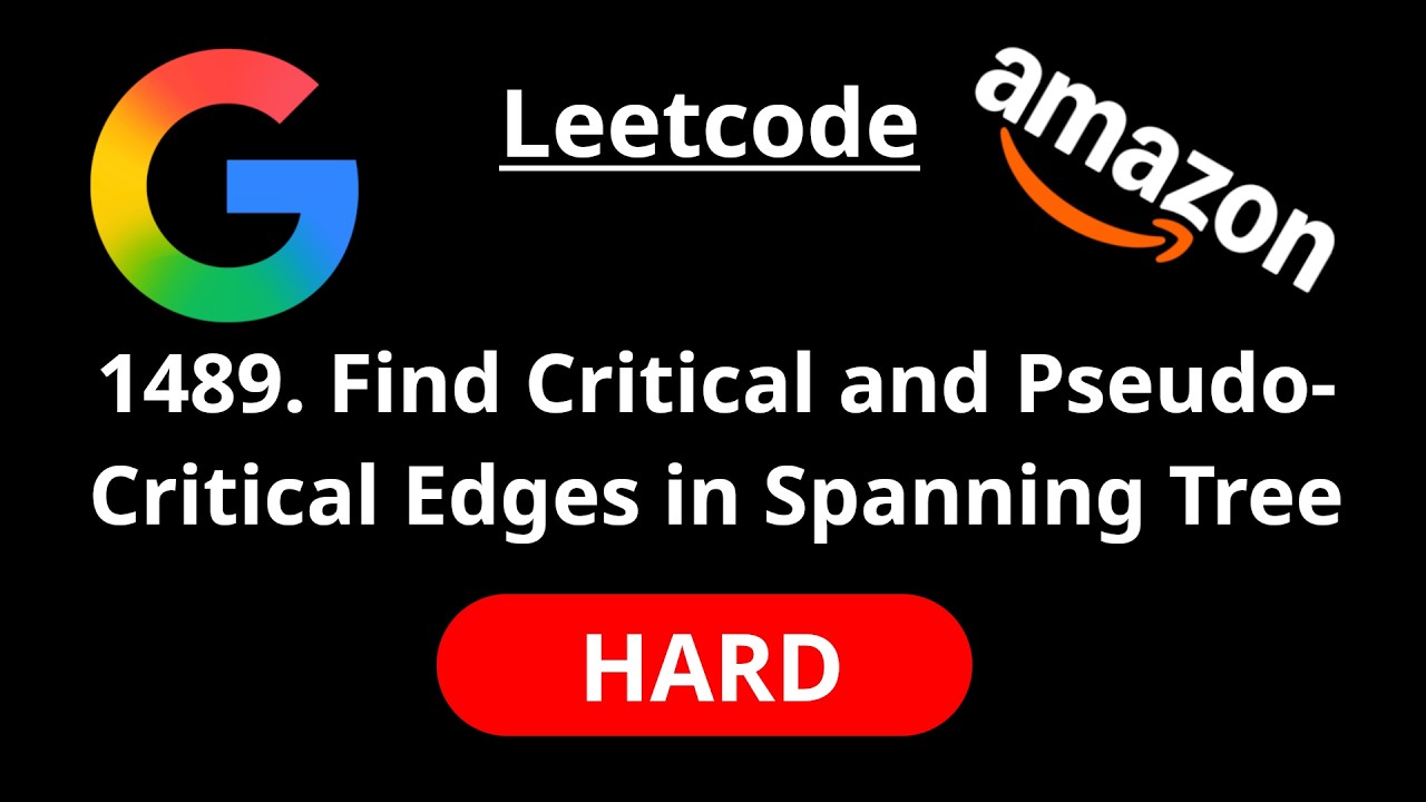 Find Critical and Pseudo-Critical Edges in MST - Leetcode 1489 - Road to FAANG #103