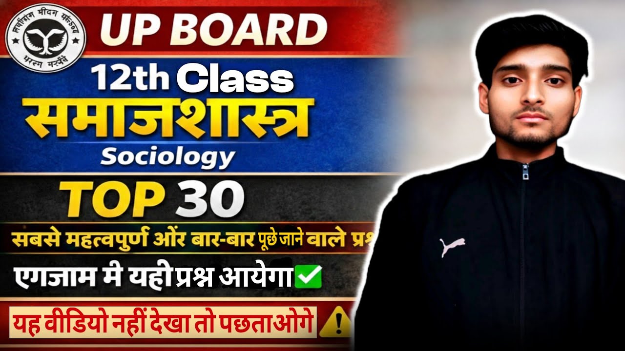 Class 12th Sociology Most Important Questions 2026 UP Board 