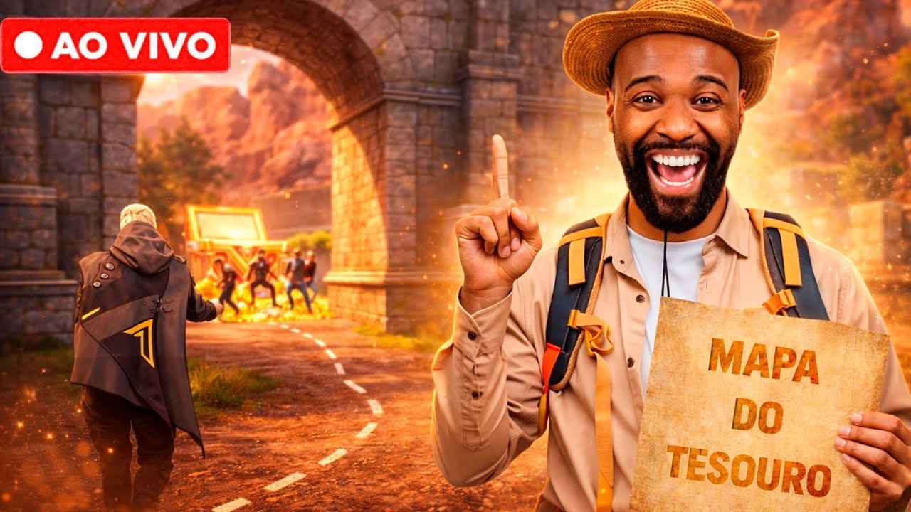 HOJE É SEQUENCIA DE BOOYAH EM BUSCA DO MAPA DO TESOURO NO FREE FIRE🔴GURAS AO VIVO🔴
