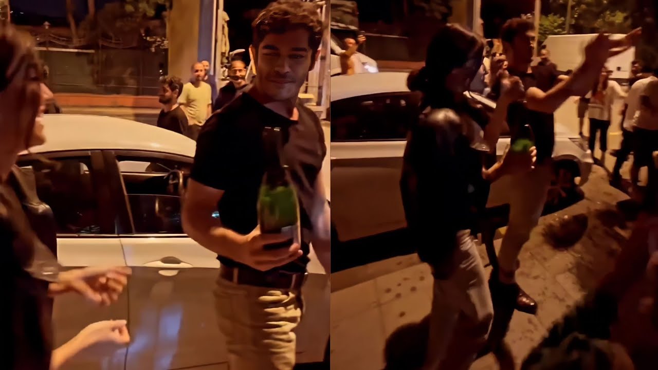 Hande Erçel & Burak Deniz (celebration) Shooting of the 3 first ep. of İki Yabanci was completed