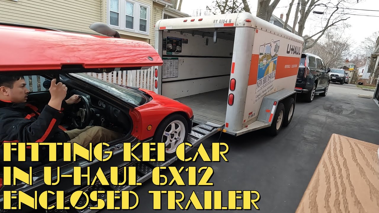 U-Haul 6x12 enclosed trailer - Loading a JDM kei car into it - Autozam AZ-1/Suzuki Cara