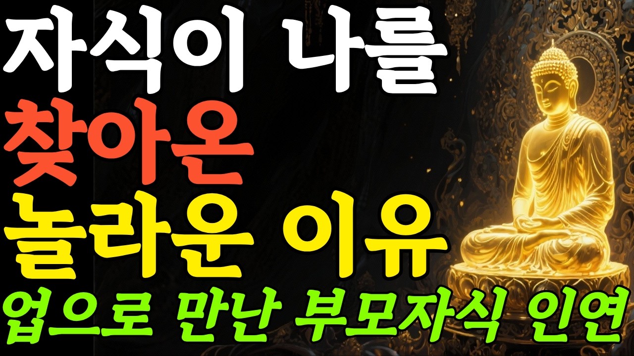 부처님말씀ㅣ자식이 나를 찾아온 놀라운 이유 3가지ㅣ부처님가르침ㅣ마음공부ㅣ인생조언ㅣ오디오북