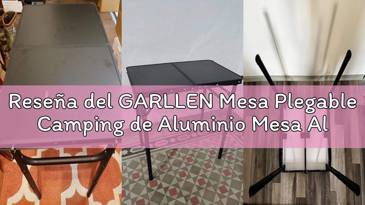 Reseña del GARLLEN Mesa Plegable Camping de Aluminio Mesa Alta Picnic Portatil 50x40cm 3 Altura Adju