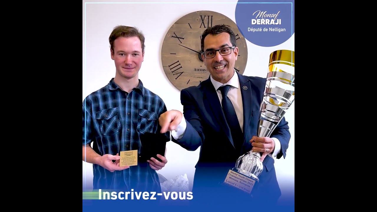 Monsef Derraji vous souhaite la bienvenue au 2e tournoi des Échecs du député de Nelligan