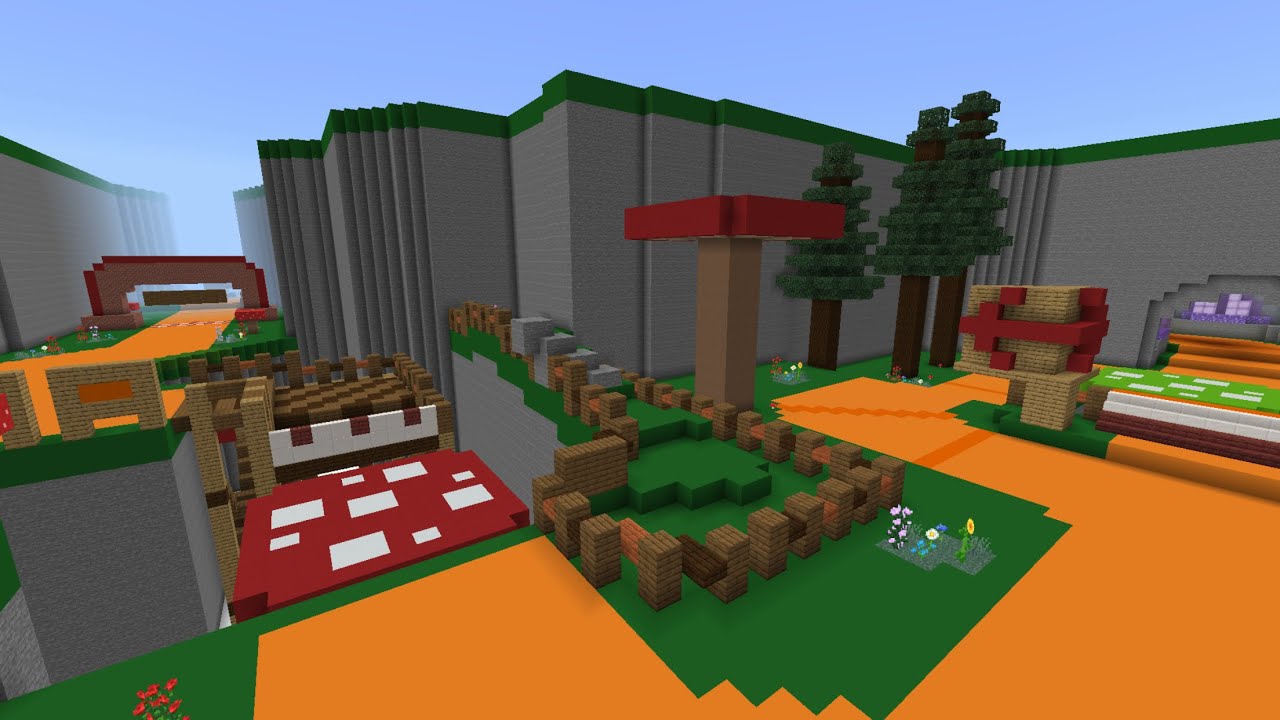 Mario Kart Wii Mushroom Gorge in Minecraft.
