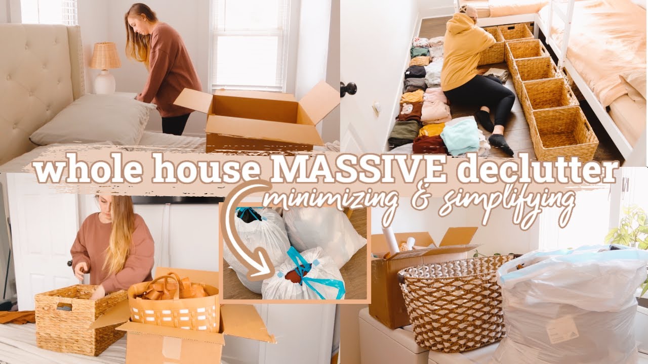 WHOLE HOUSE DECLUTTER CLEAN WITH ME | Minimalist Simple Home | ORGANIZE WITH ME HOME ORGANIZATION