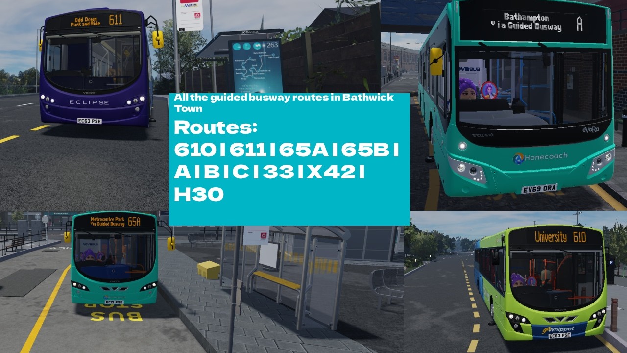 Doing all the guided busway routes in Bathwick Town