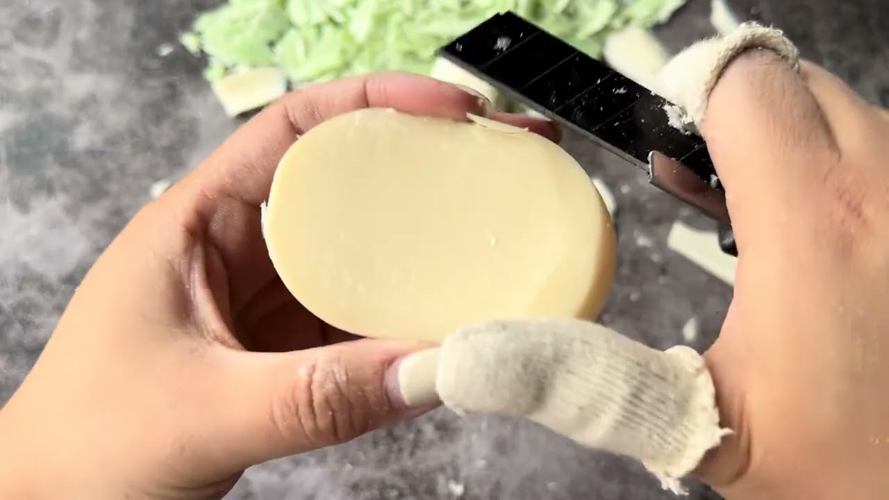 Green Soap Carving ASMR #SoapCarving #SoapCutting #ASMR #Satisfying #OddlySatisfying #Relaxing #Soap