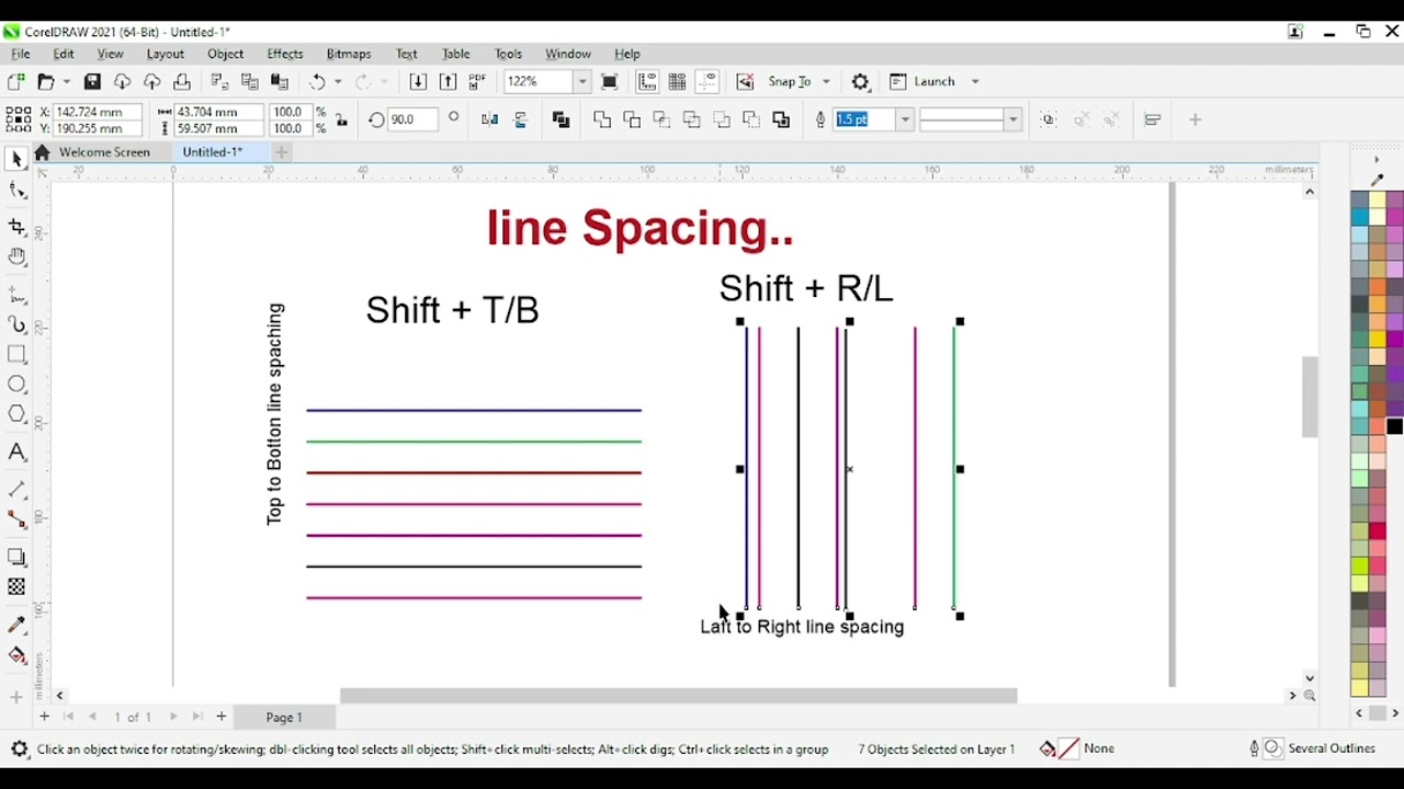 CorelDRAW Line Spacing Tutorial | Vertical & Horizontal Spacing Between Lines #coreldraw 