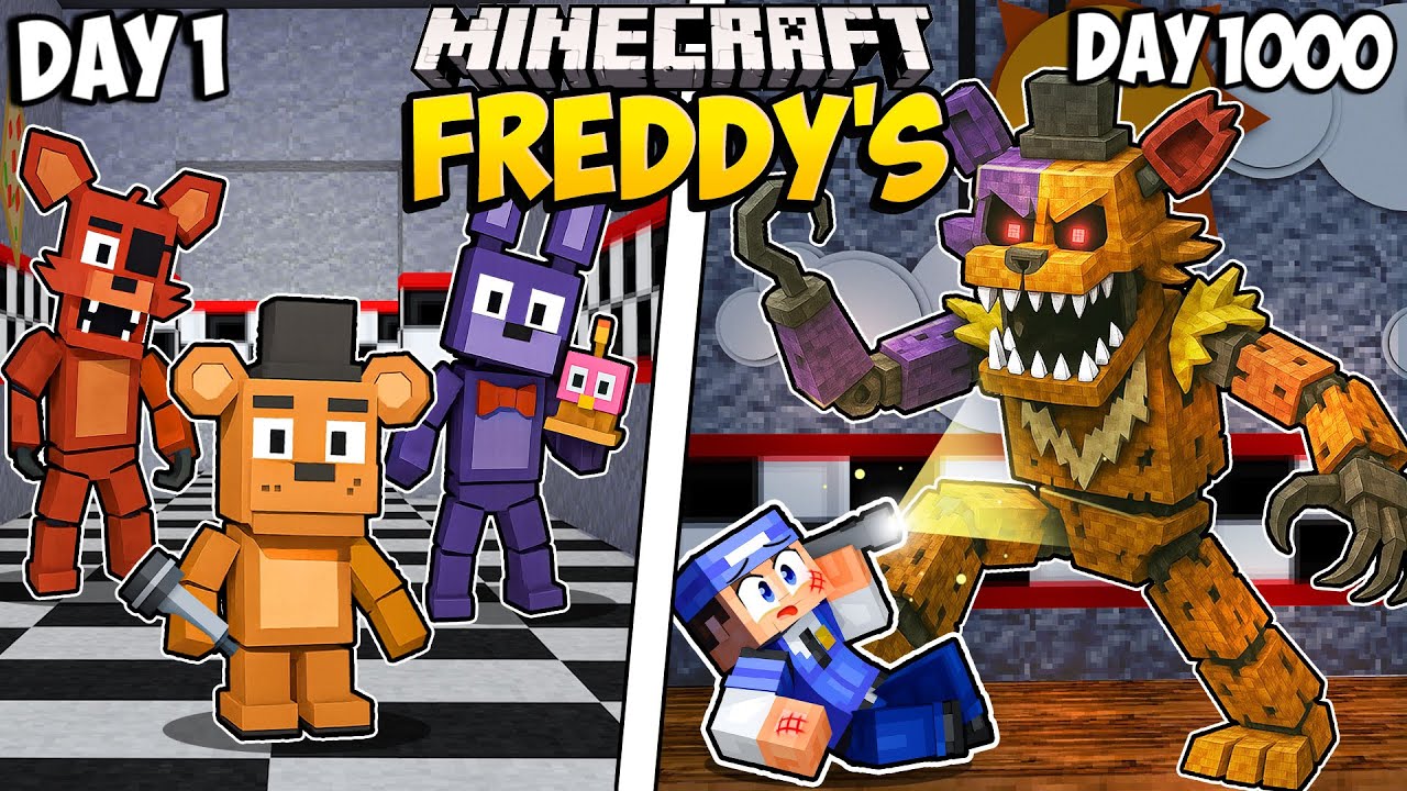 I Survived 1000 Days as FREDDY FAZBEAR in Minecraft