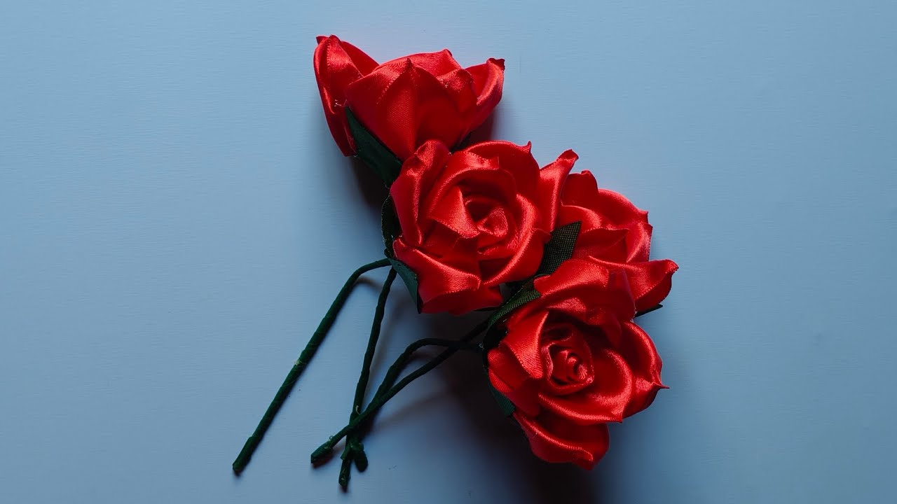 Very Easy Rose Flower/Satin Ribbon/Craft 