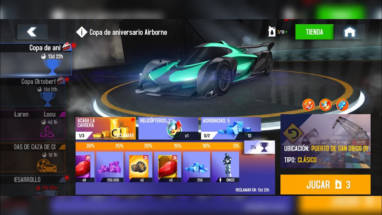 Asphalt 8, Copa de anniversario Airborne🔥McLaren Solus🗿👻