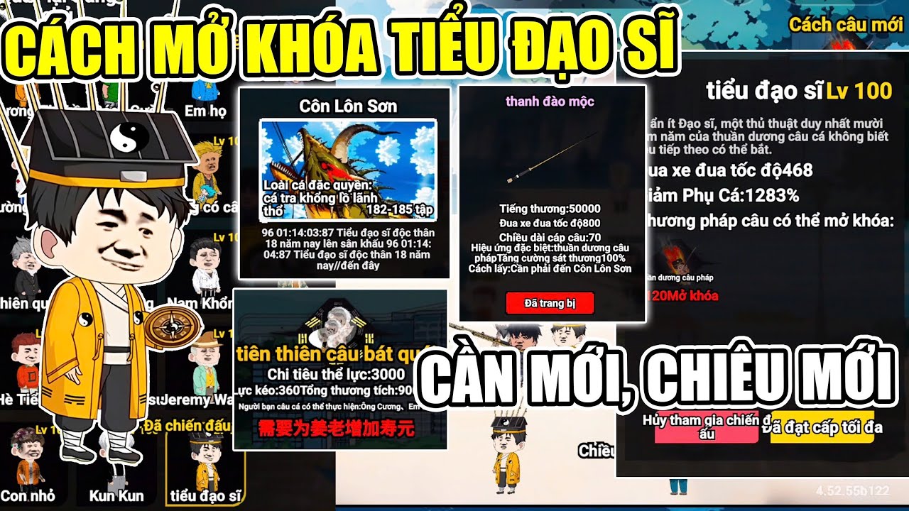 M&Igrave;NH PH&Aacute;T HIỆN C&Aacute;CH MỞ KHO&Aacute; NH&Acirc;N VẬT TIỂU ĐẠO SĨ CHI&Ecirc;U MỚI CẦN C&Acirc;U MỚI C&Acirc;U C&Aacute; VẠN C&Acirc;N