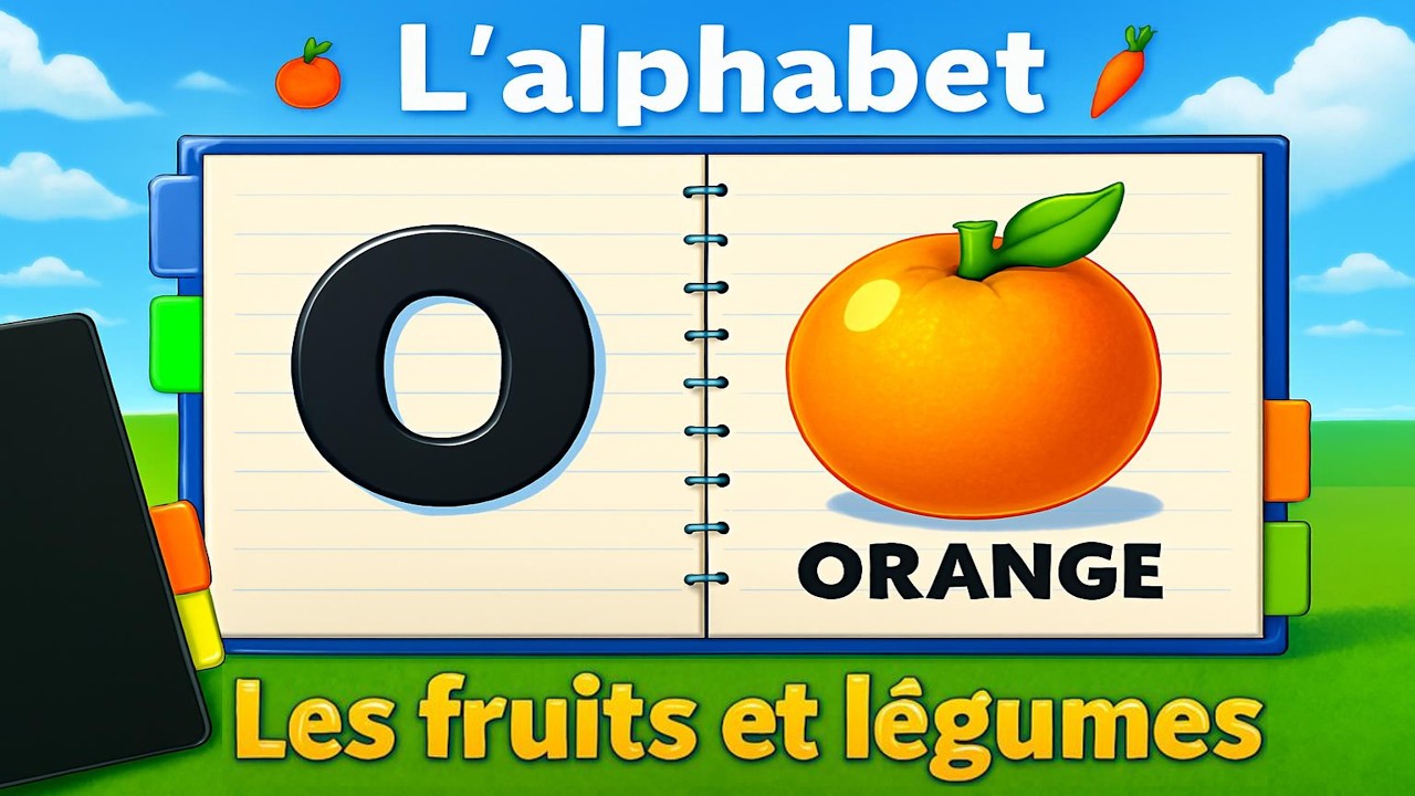 Les fruits et les légumes de A à Z – J’apprends le vocabulaire avec l’alphabet