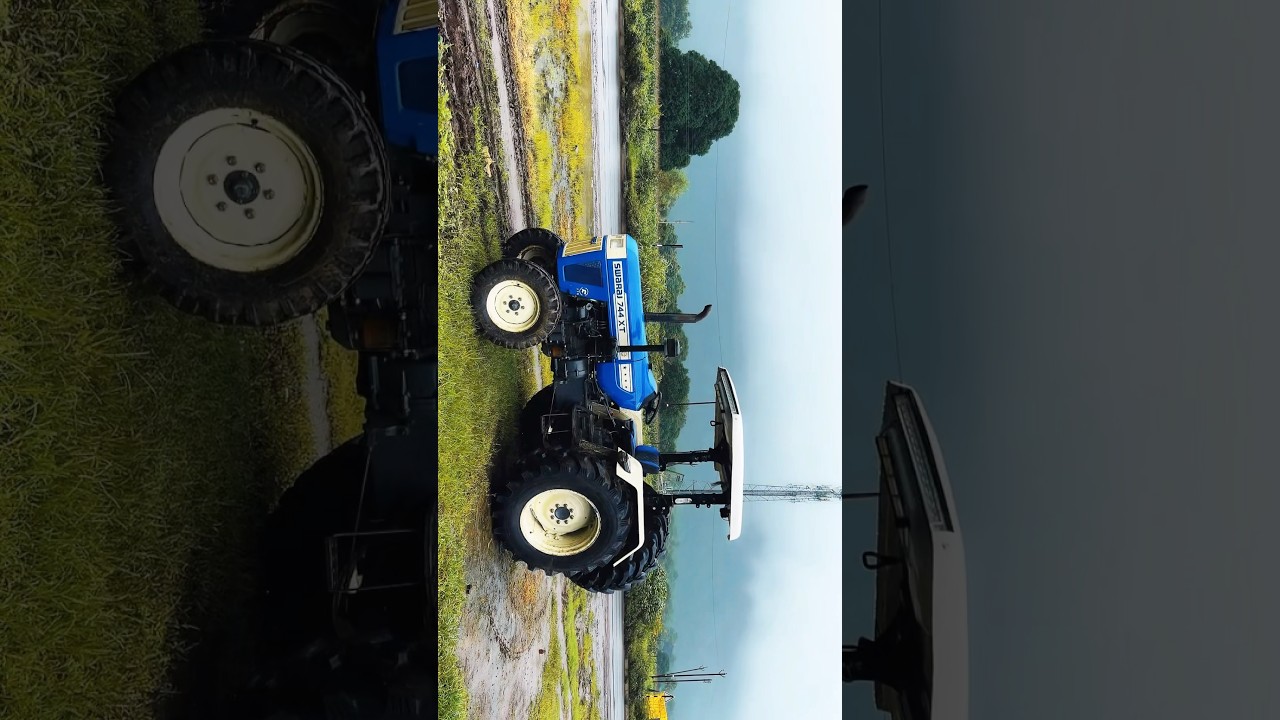Swaraj 744 XT 🚜 | Rainy Day Tractor Cinematic Shot | Village Life Vibes 🌧️ #shorts