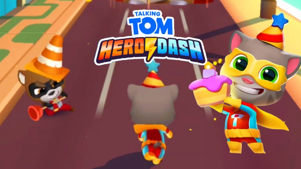 Talking Tom Hero Dash is turning 5, and Tom's throwing a party! Special Birthday Tom Outfit
