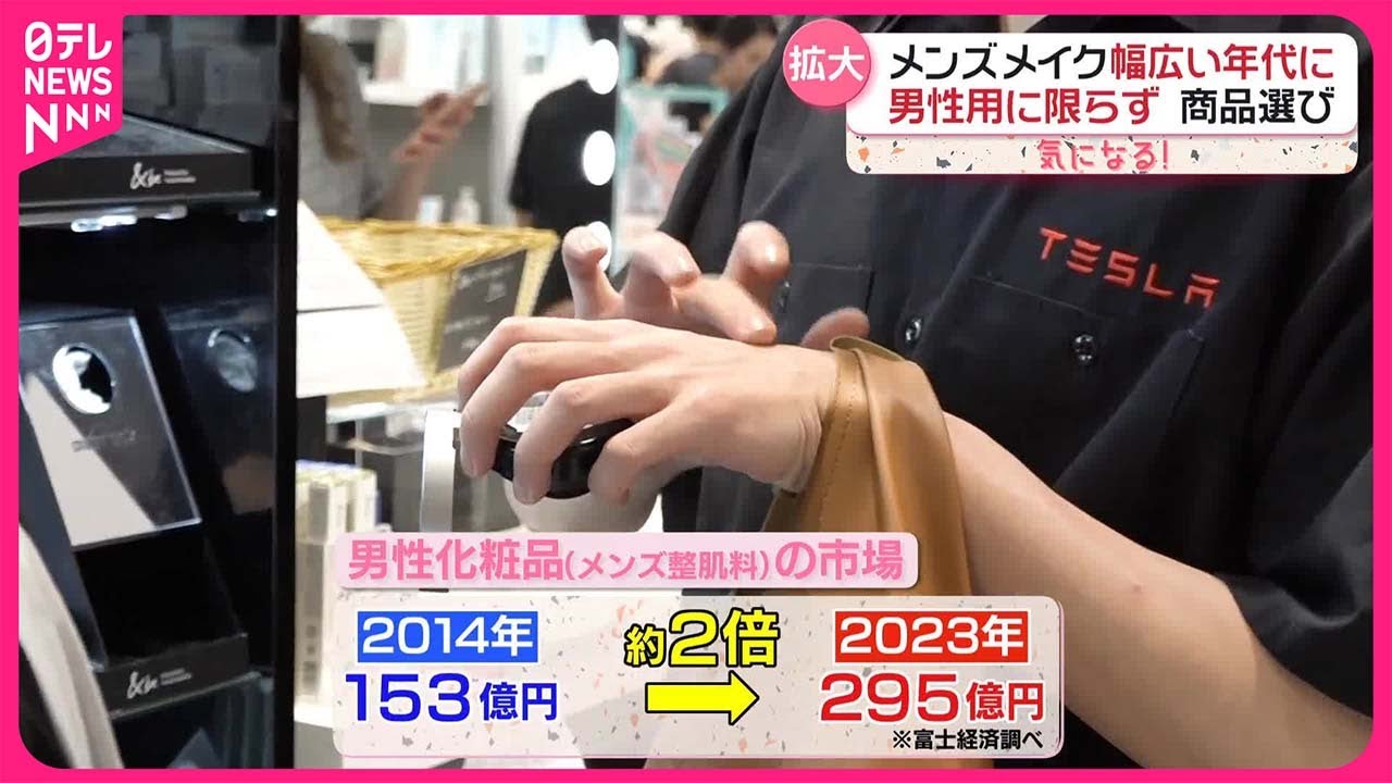 【メンズメイク】幅広い年代に…男性用に限らず商品選び  市場規模は10年前の2倍に『気になる！』