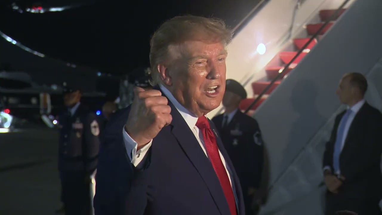 President Trump Gaggles with Press at Joint Base Andrews, Aug. 11, 2026