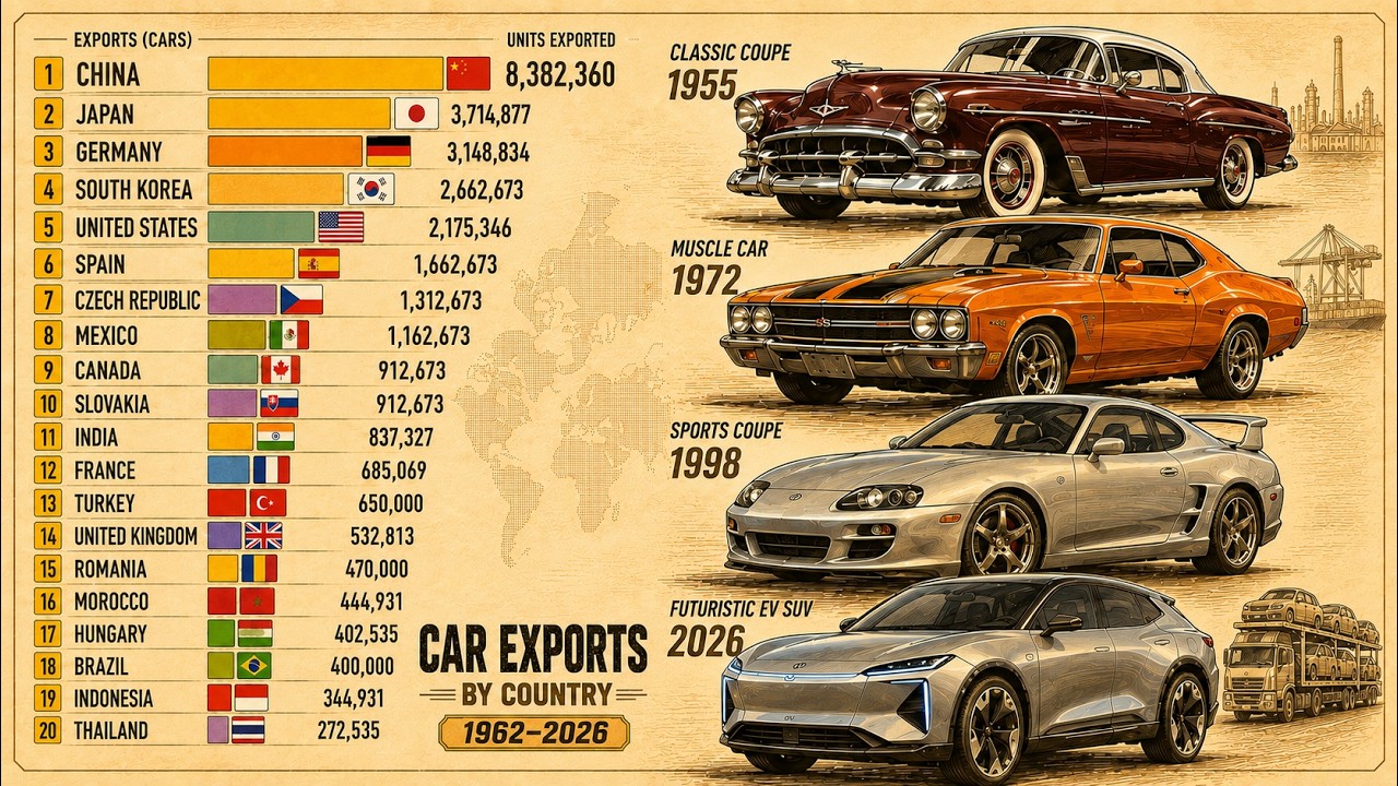 Глобальная гонка автомобильного экспорта | 1962&ndash;2026