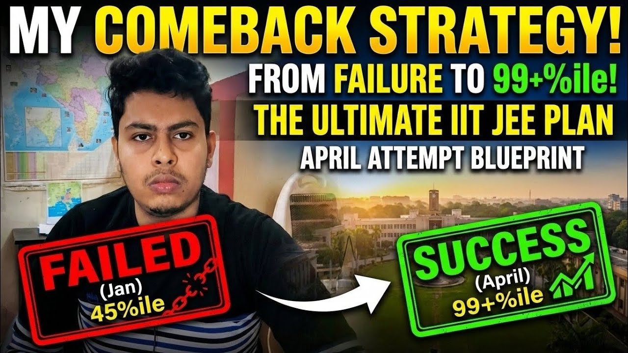 Jee mains Strategy for 99+%ile in April Attempt 2026 |  Comeback plan!  [Dropper]