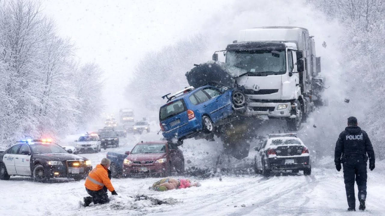 Diesel Trucks vs Ice Roads | Extreme Winter Driving Fails Caught on Camera