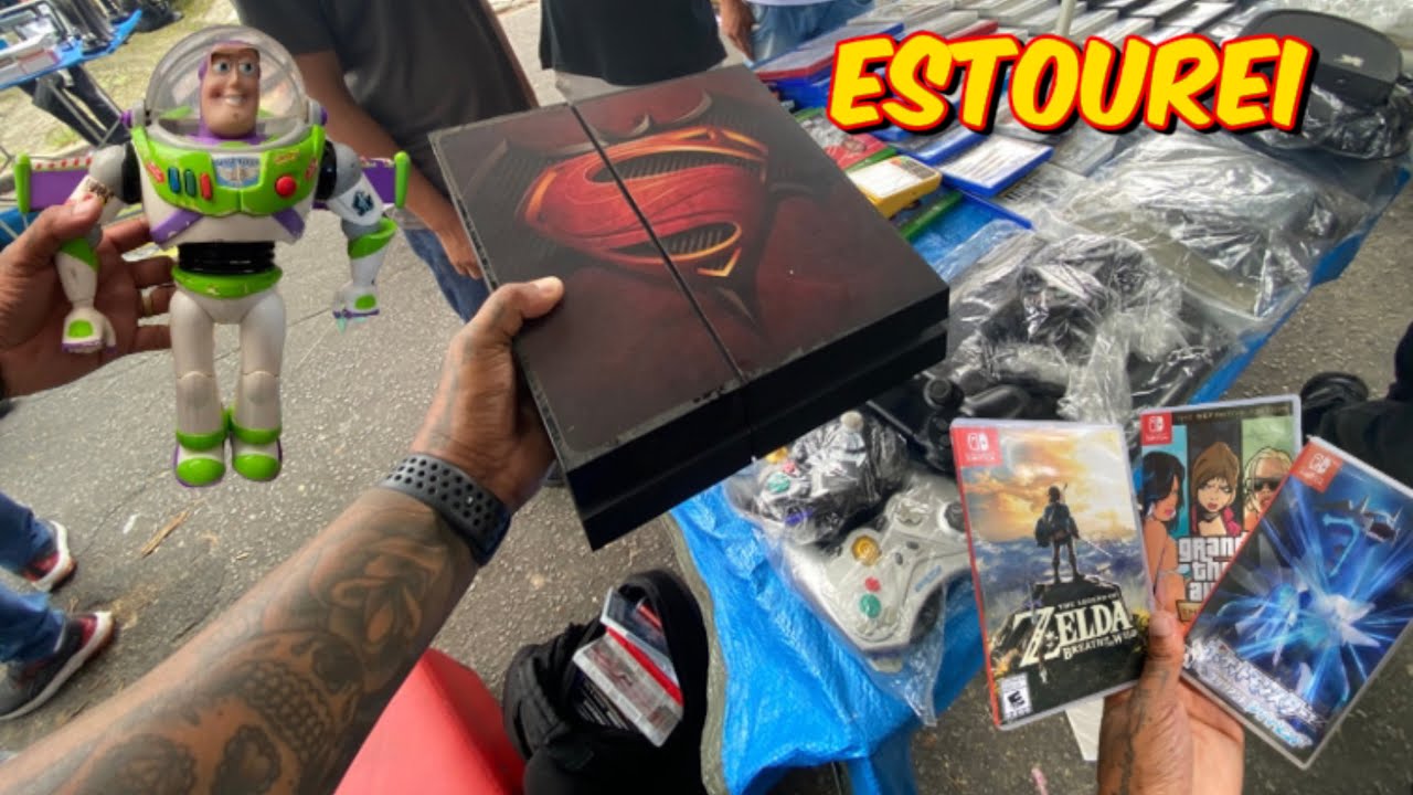 CAÇADA GAMER PS4 FAT LOTE DE JOGOS SWICTH ZELDA POKEMON GTA PS3 E PS3 NA FEIRA DO ROLO SP