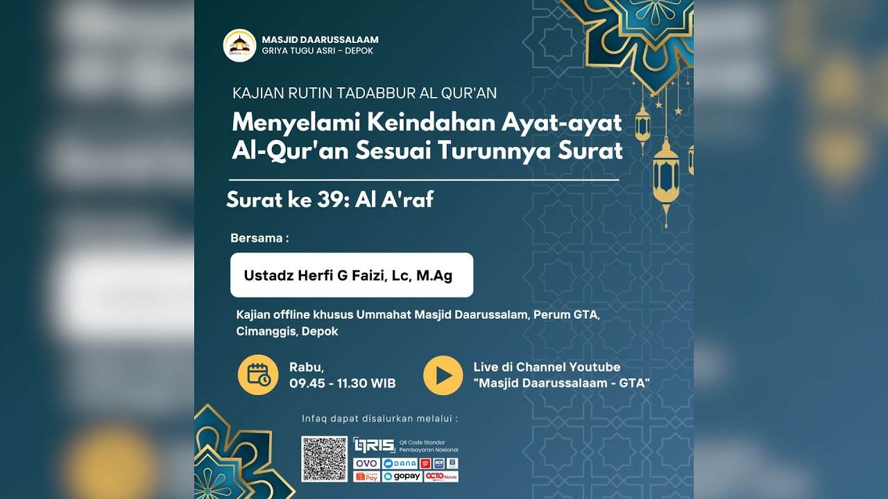 KAJIAN TADABBUR ALQUR'AN: QS. Al-A'Raaf |Ust. Herfi G Faizi, Lc, M.Ag |Kajian Muslimat(11  Feb 2026)