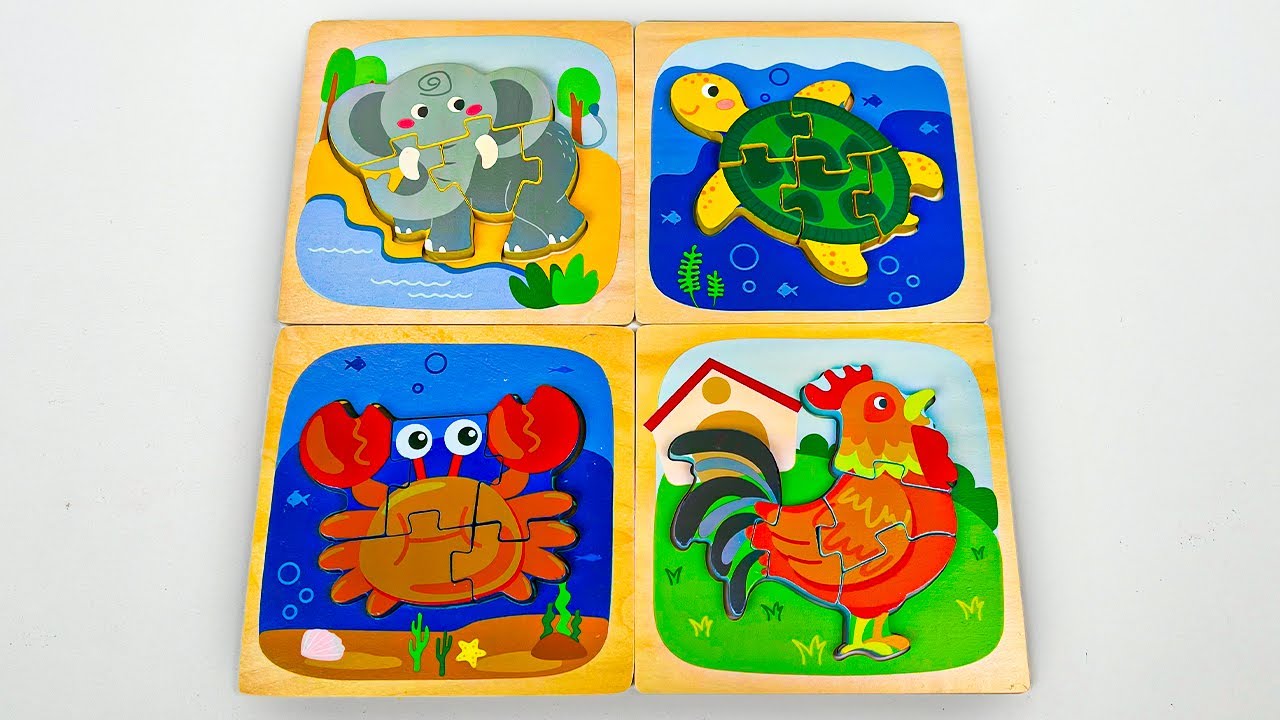 Best Learn Shapes with Animals Shape Matching Puzzle | Preschool Toddler Learning Kids Toy Video