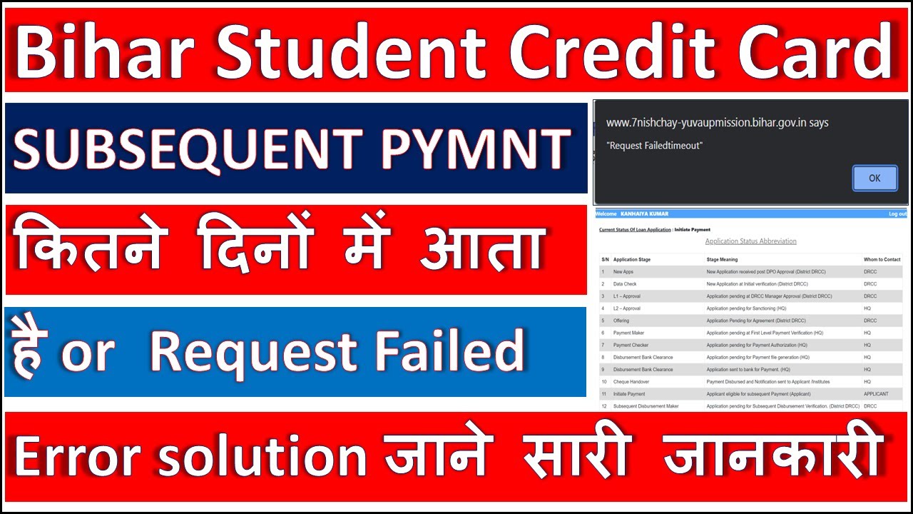 BSCC Subsequent Payment Apply Error Request Failedout - Subsequent Payment Kitne Dino Me Aata hai