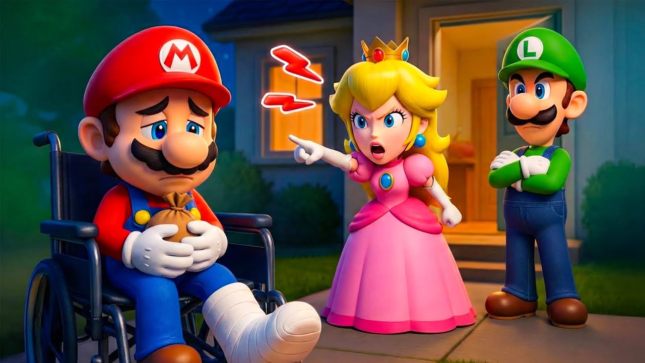 When Mario Can’t Get Up — Mario’s Injury Changes Princess Peach and Luigi’s Role | Mario Animation