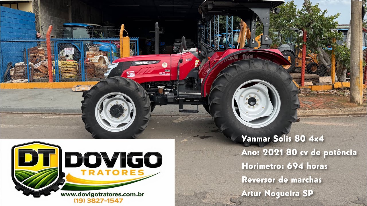Trator Yanmar Solis 80 4x4 Ano 2021 com apenas 694 horas e Reversor de marchas , a Vendaa !! 